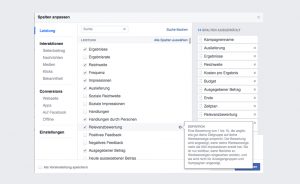 Facebook Ads Zielgruppen Spalten-anpassen